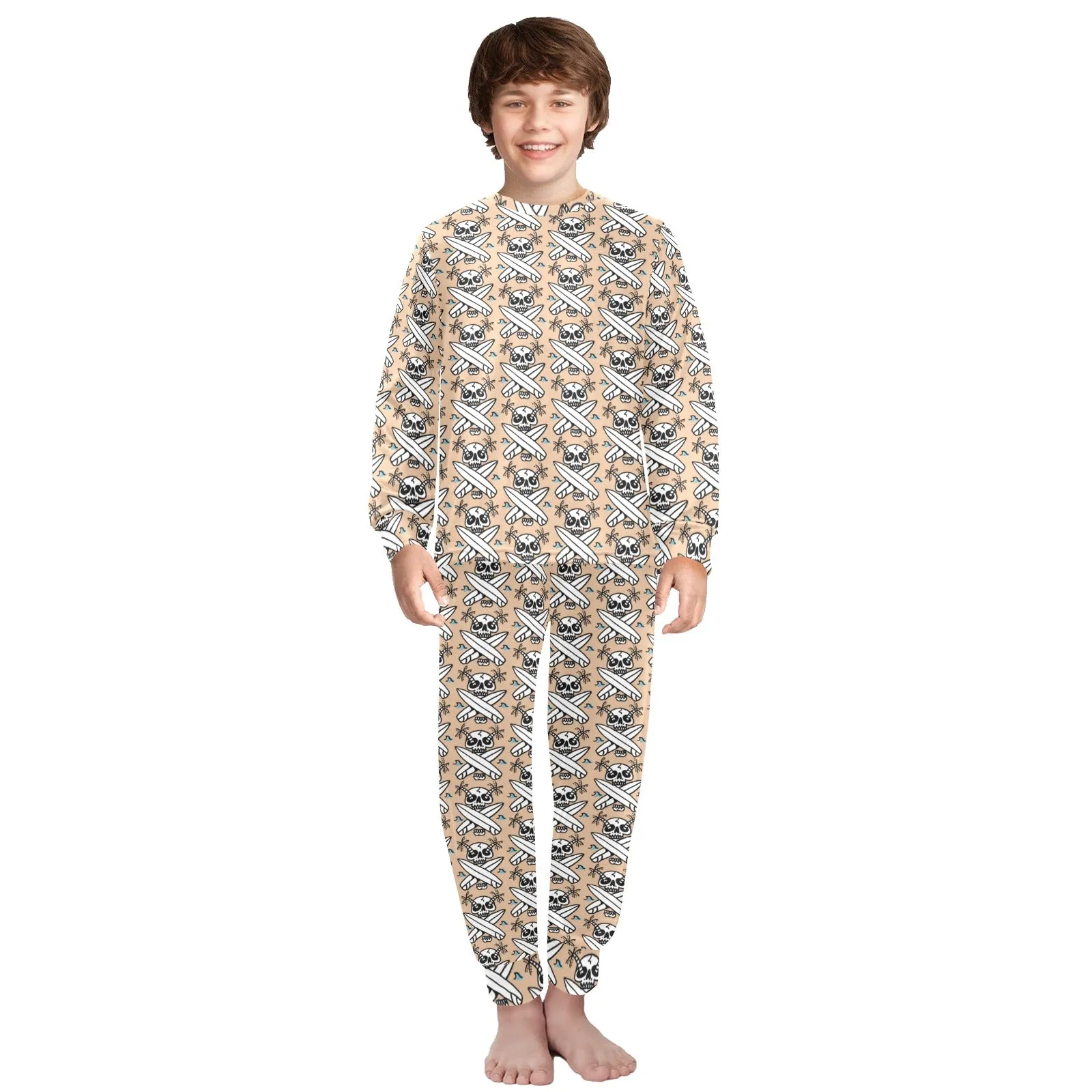 Big Boys' Crew Neck Long Pajama Set