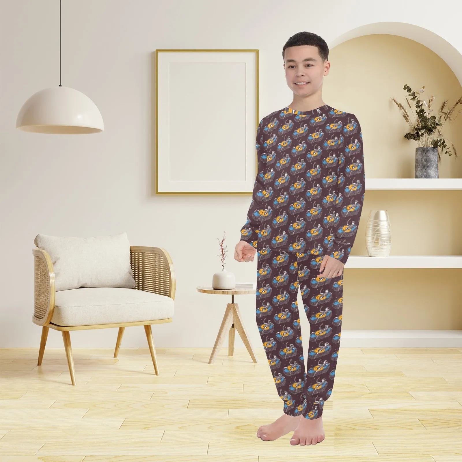 Big Boys' Crew Neck Long Pajama Set
