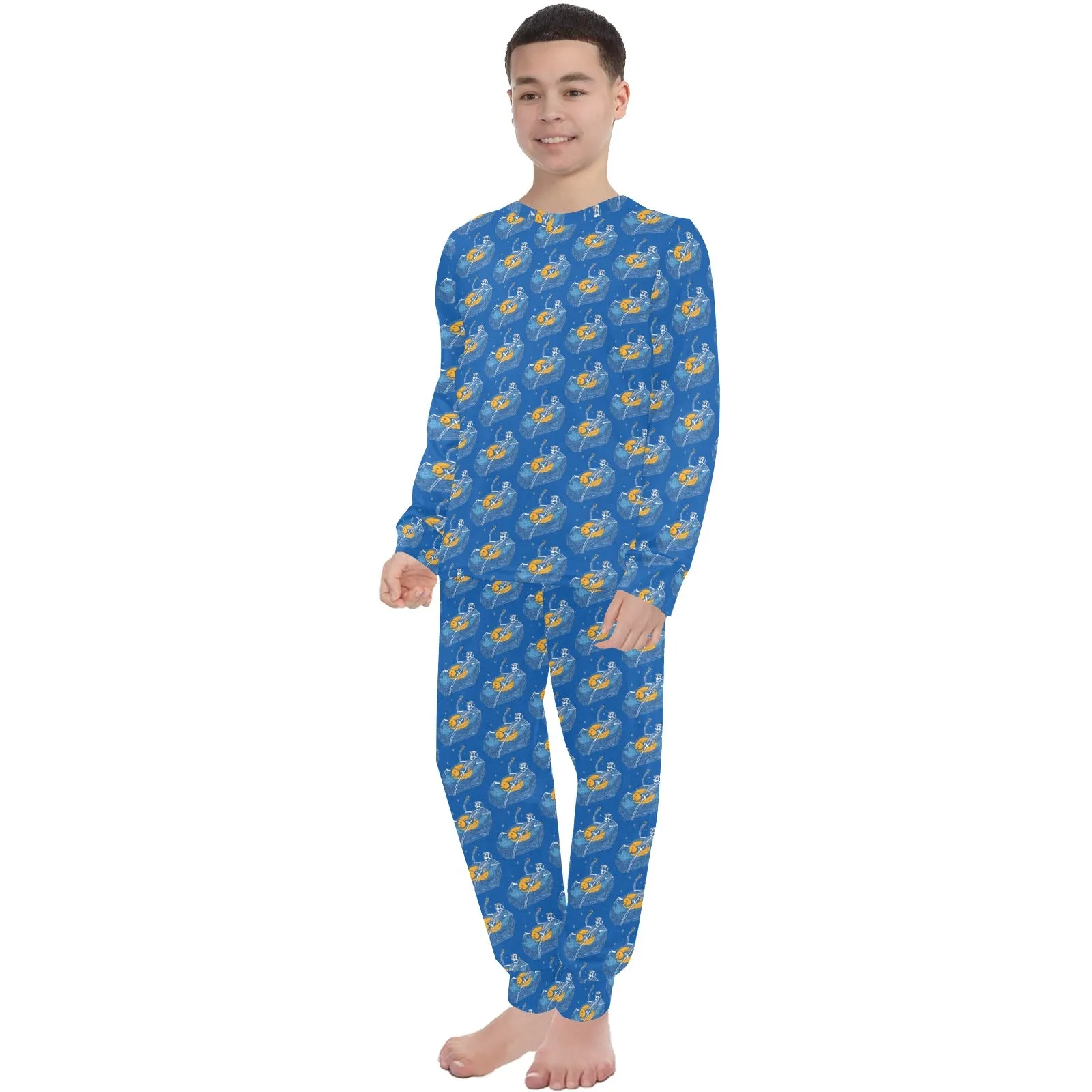 Big Boys' Crew Neck Long Pajama Set