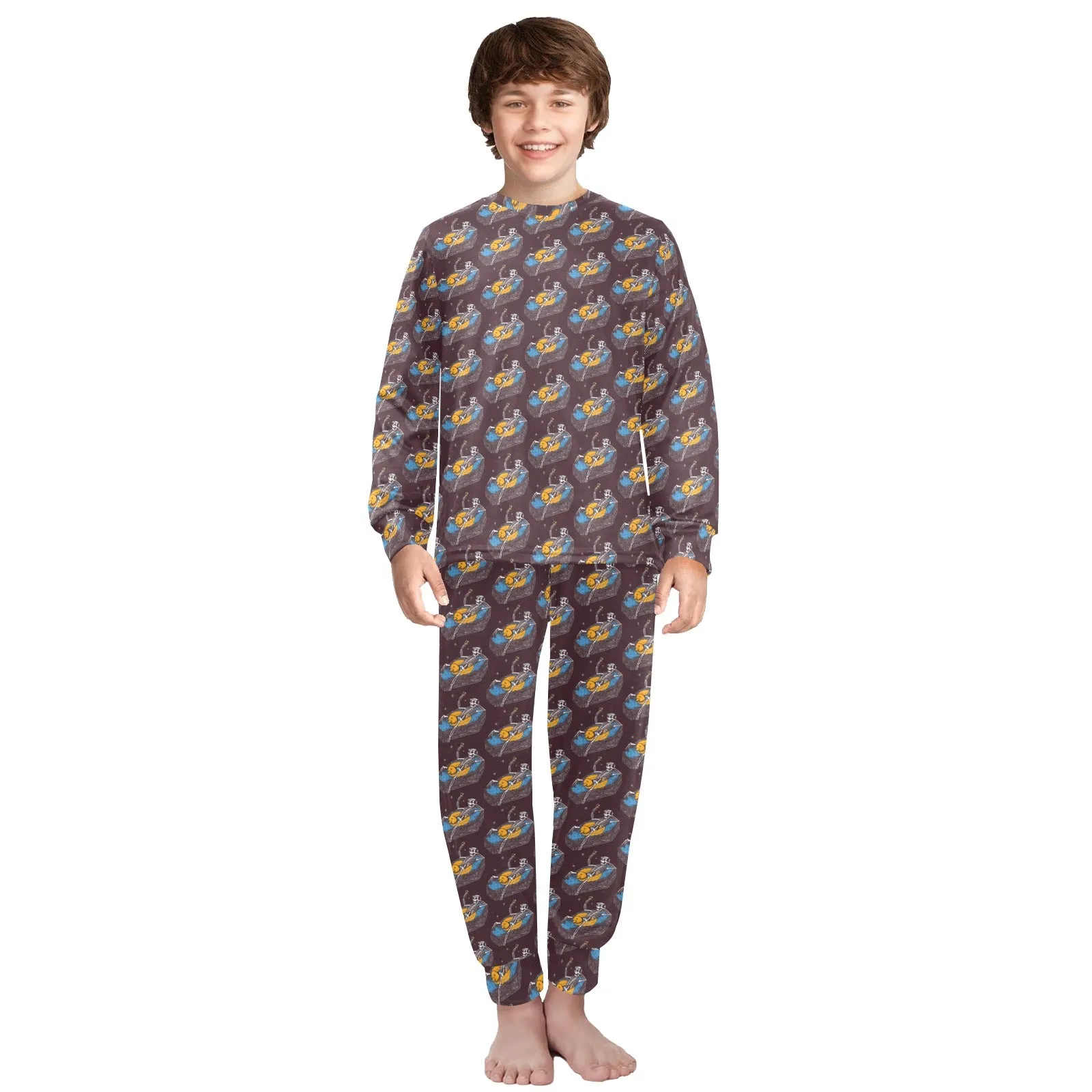 Big Boys' Crew Neck Long Pajama Set