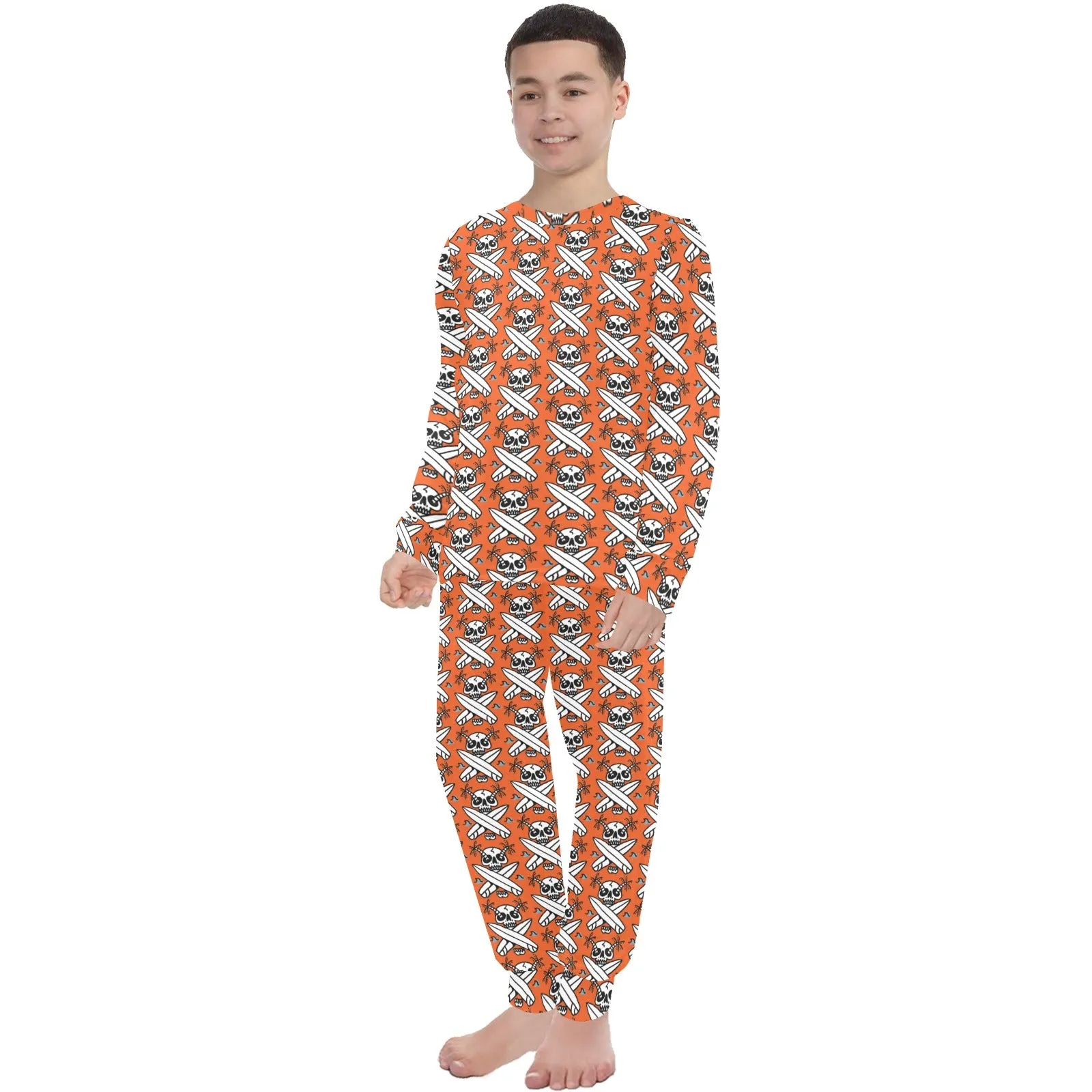 Big Boys' Crew Neck Long Pajama Set