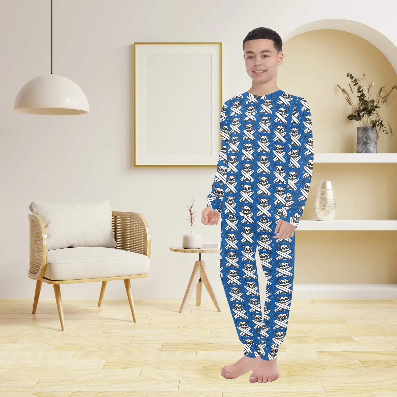 Big Boys' Crew Neck Long Pajama Set