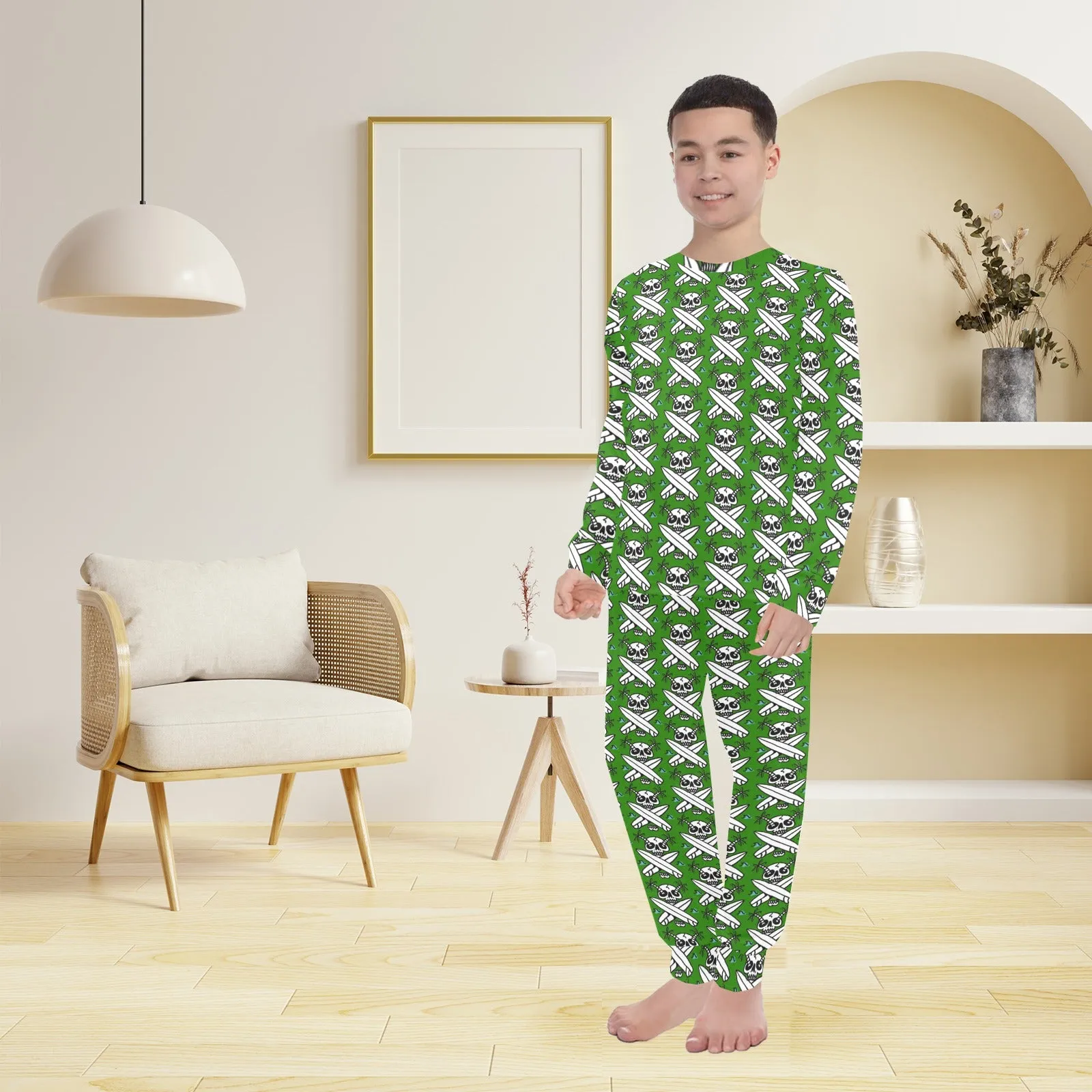 Big Boys' Crew Neck Long Pajama Set