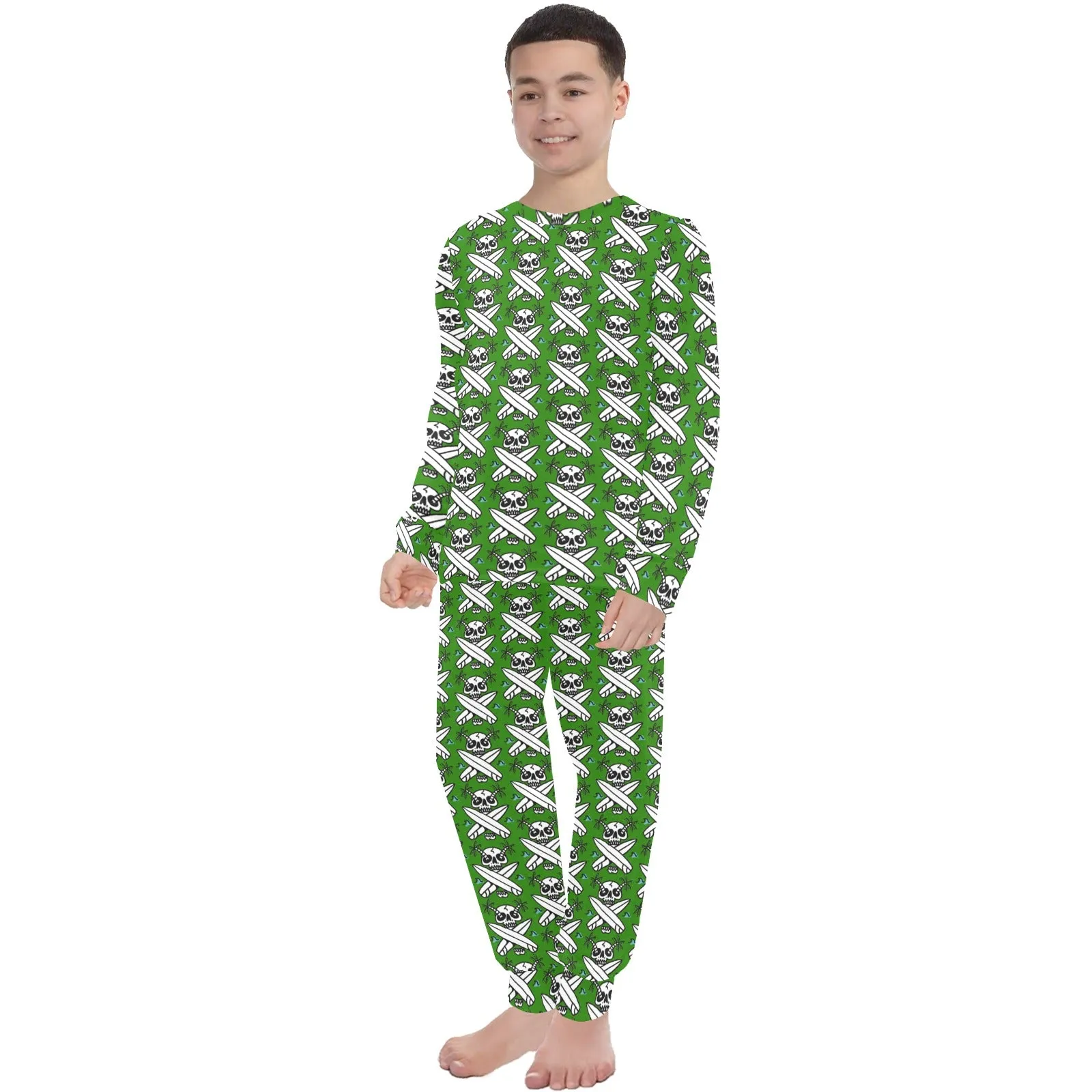 Big Boys' Crew Neck Long Pajama Set