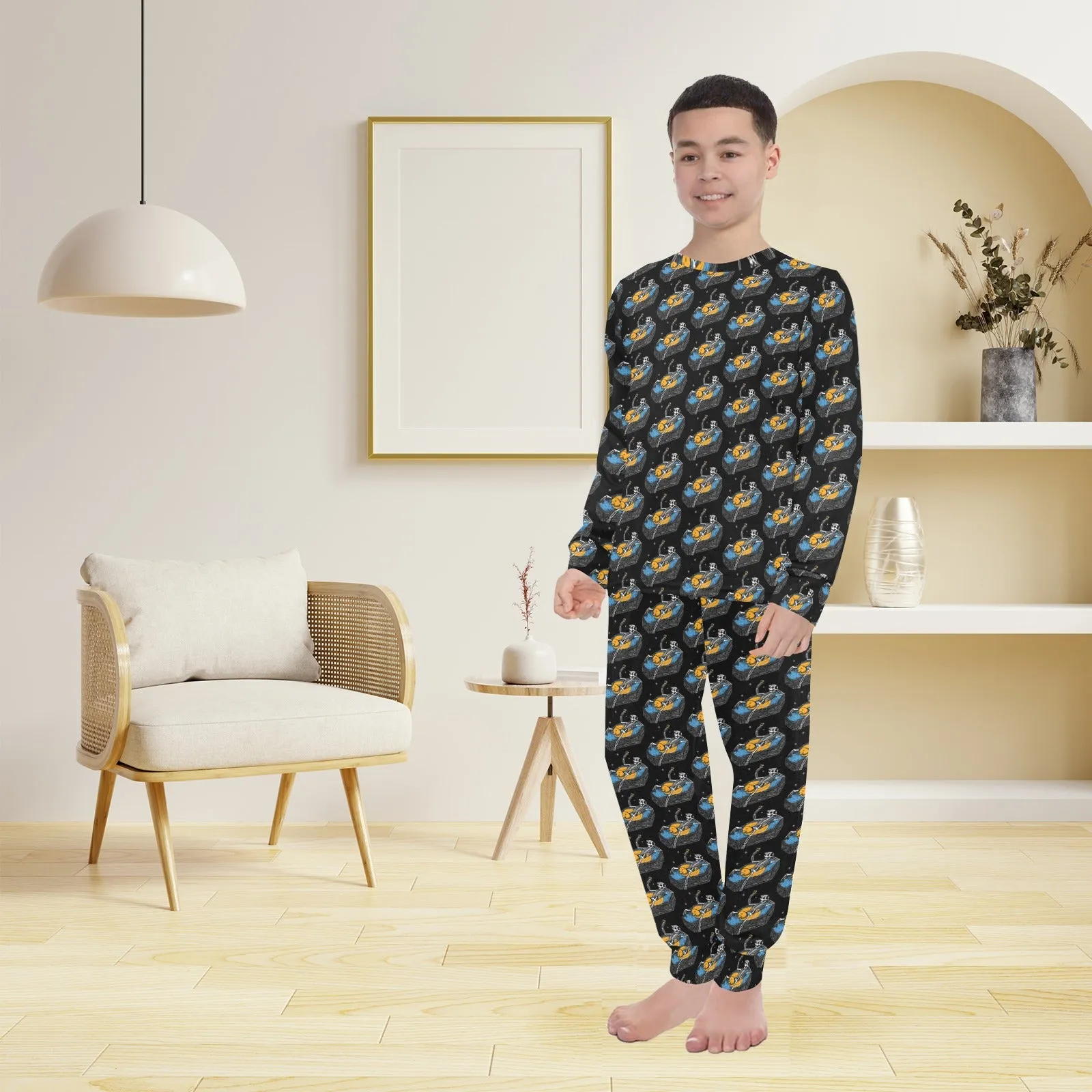 Big Boys' Crew Neck Long Pajama Set
