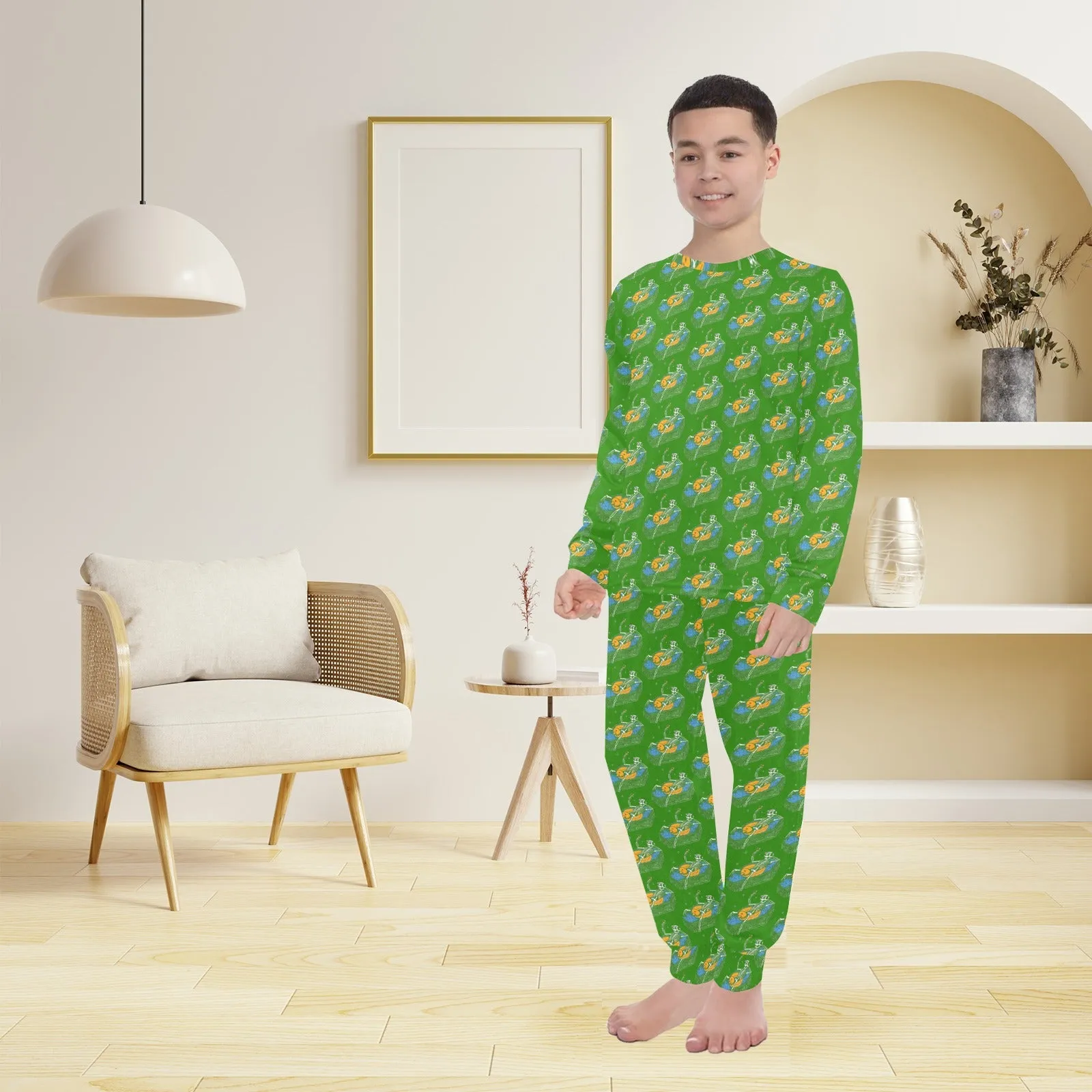 Big Boys' Crew Neck Long Pajama Set