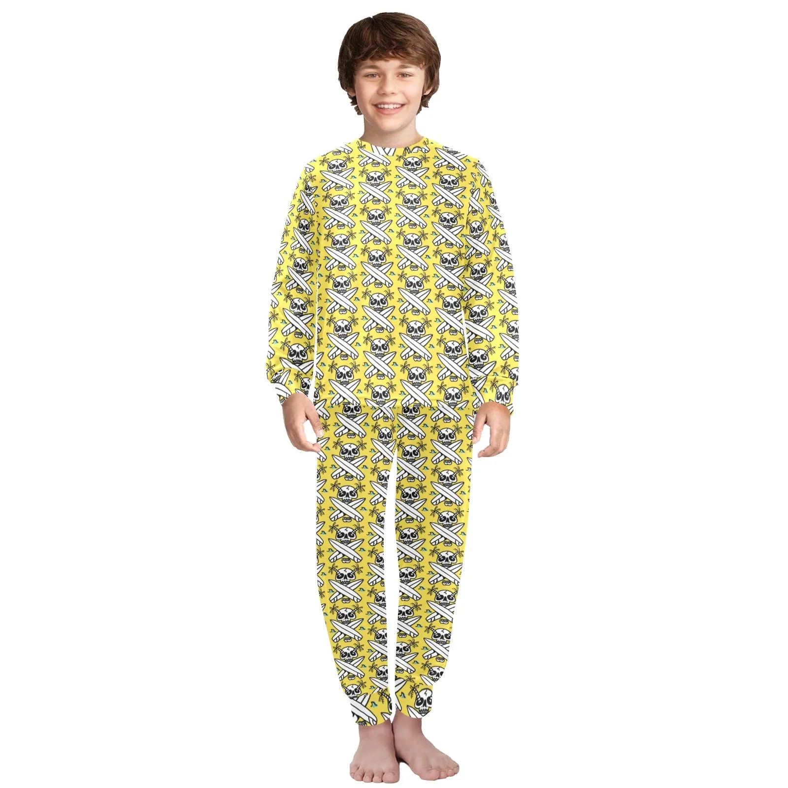 Big Boys' Crew Neck Long Pajama Set