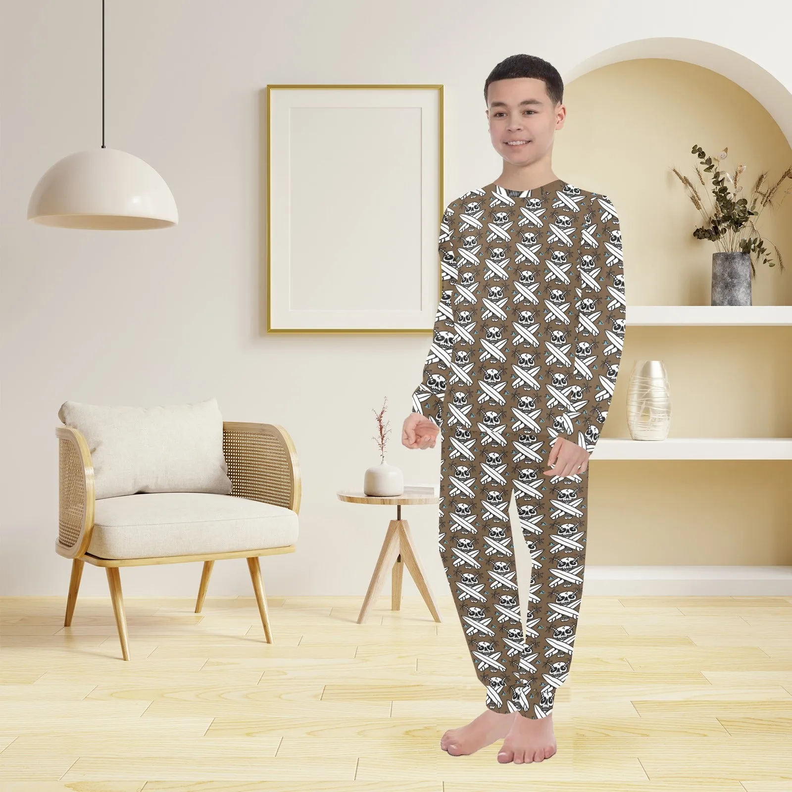 Big Boys' Crew Neck Long Pajama Set