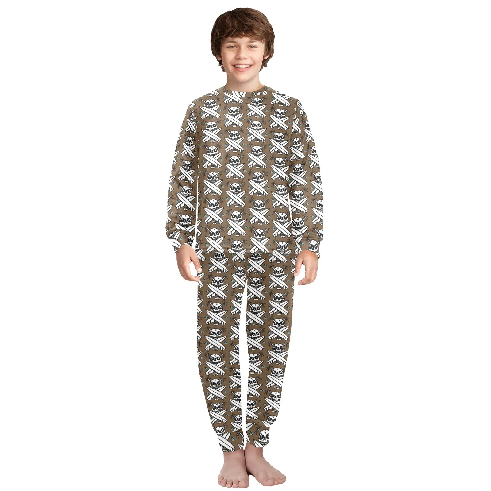 Big Boys' Crew Neck Long Pajama Set