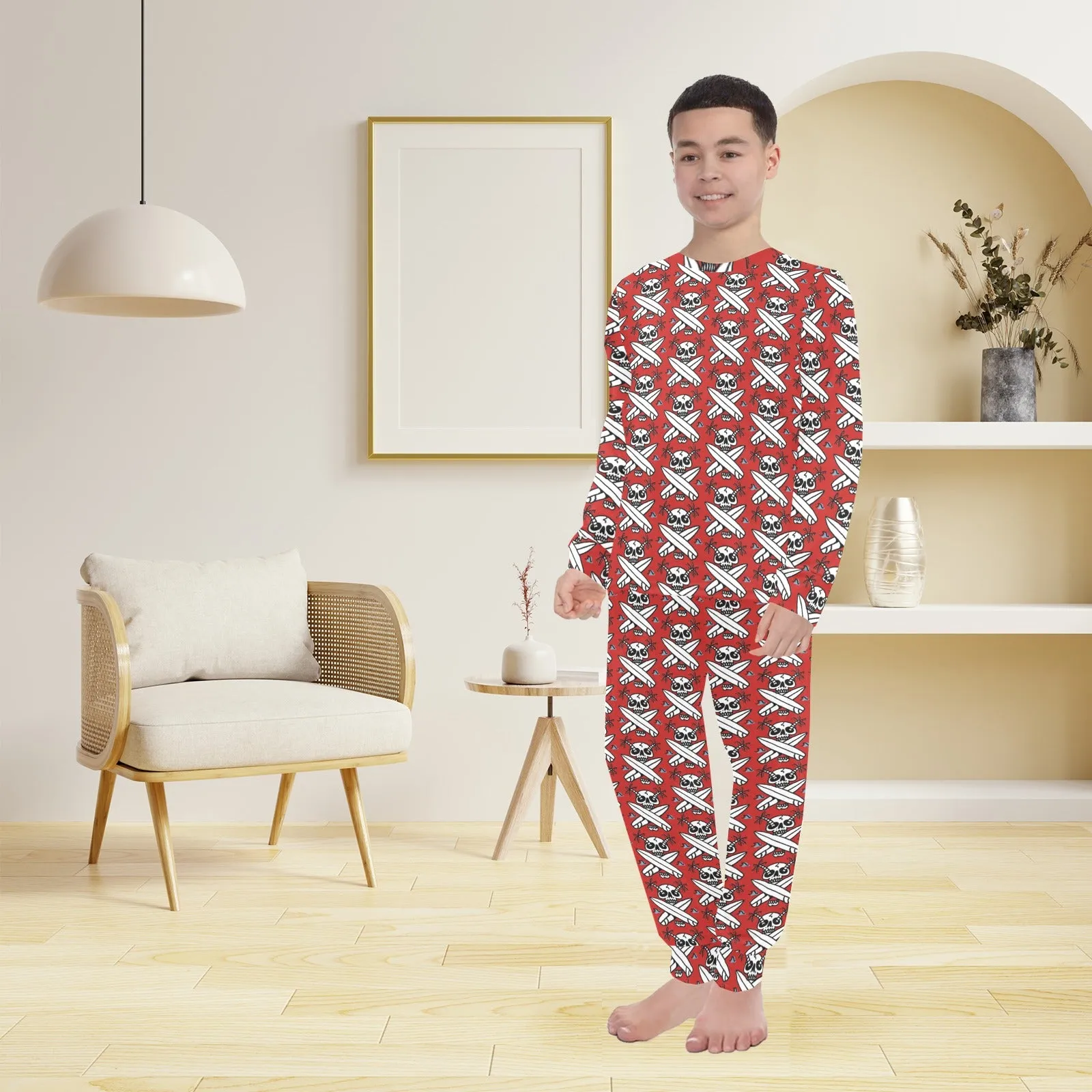Big Boys' Crew Neck Long Pajama Set