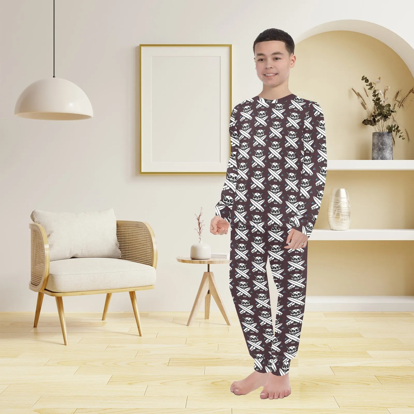 Big Boys' Crew Neck Long Pajama Set
