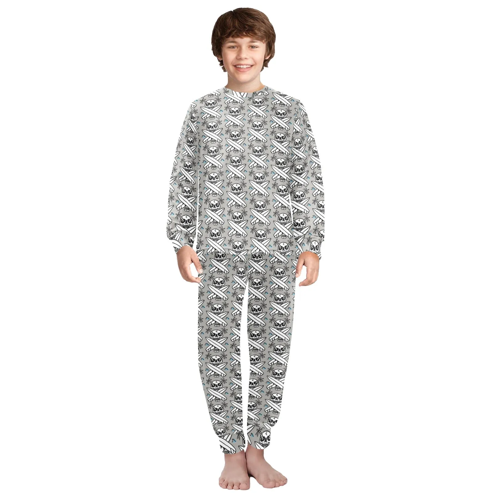 Big Boys' Crew Neck Long Pajama Set