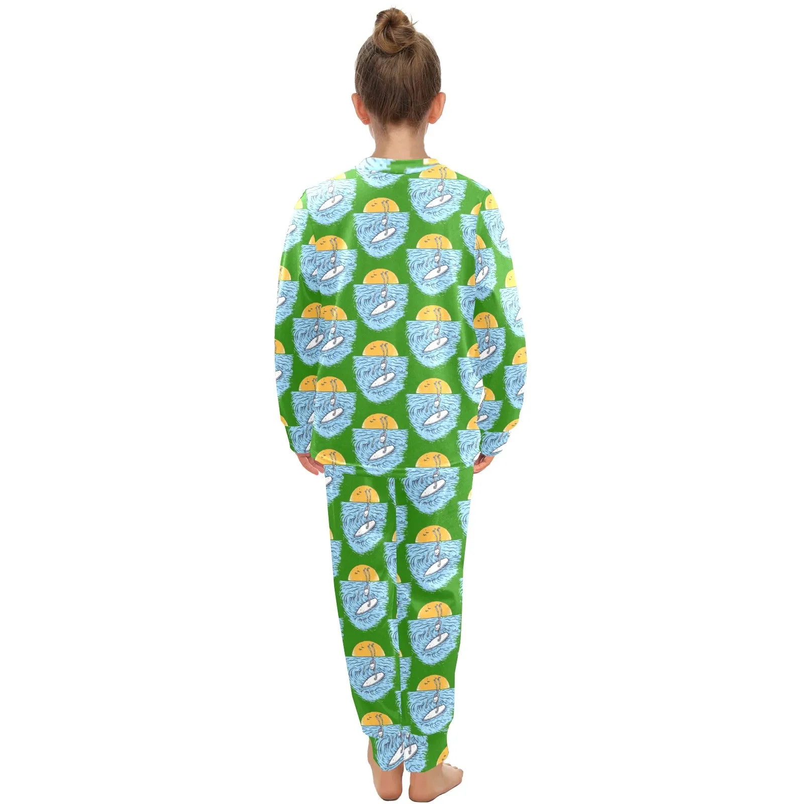 Big Girls' Crew Neck Long Pajama Set