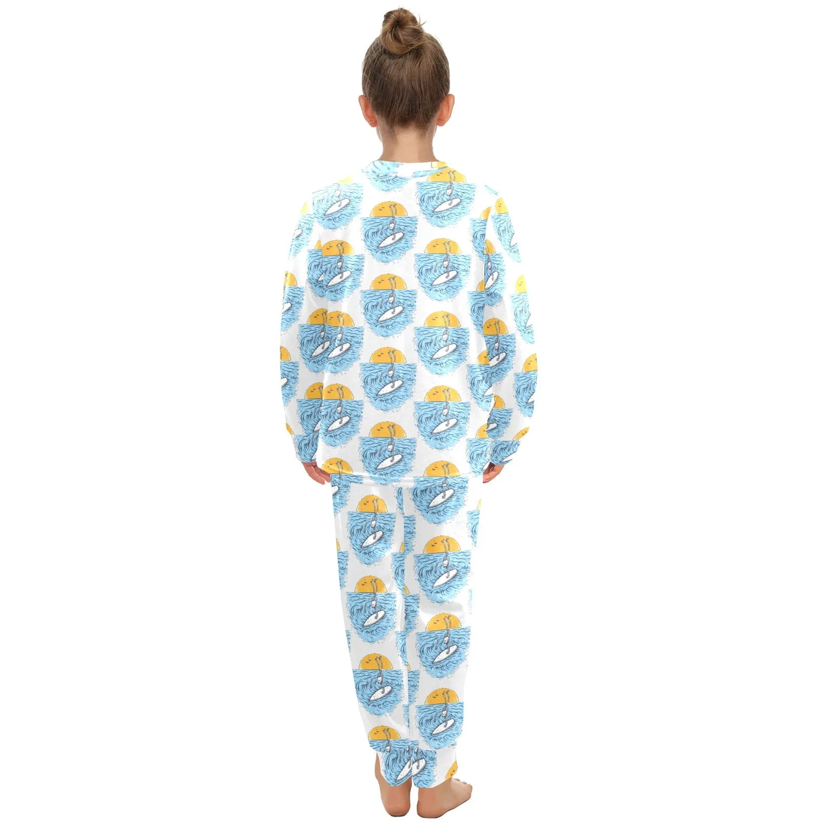 Big Girls' Crew Neck Long Pajama Set