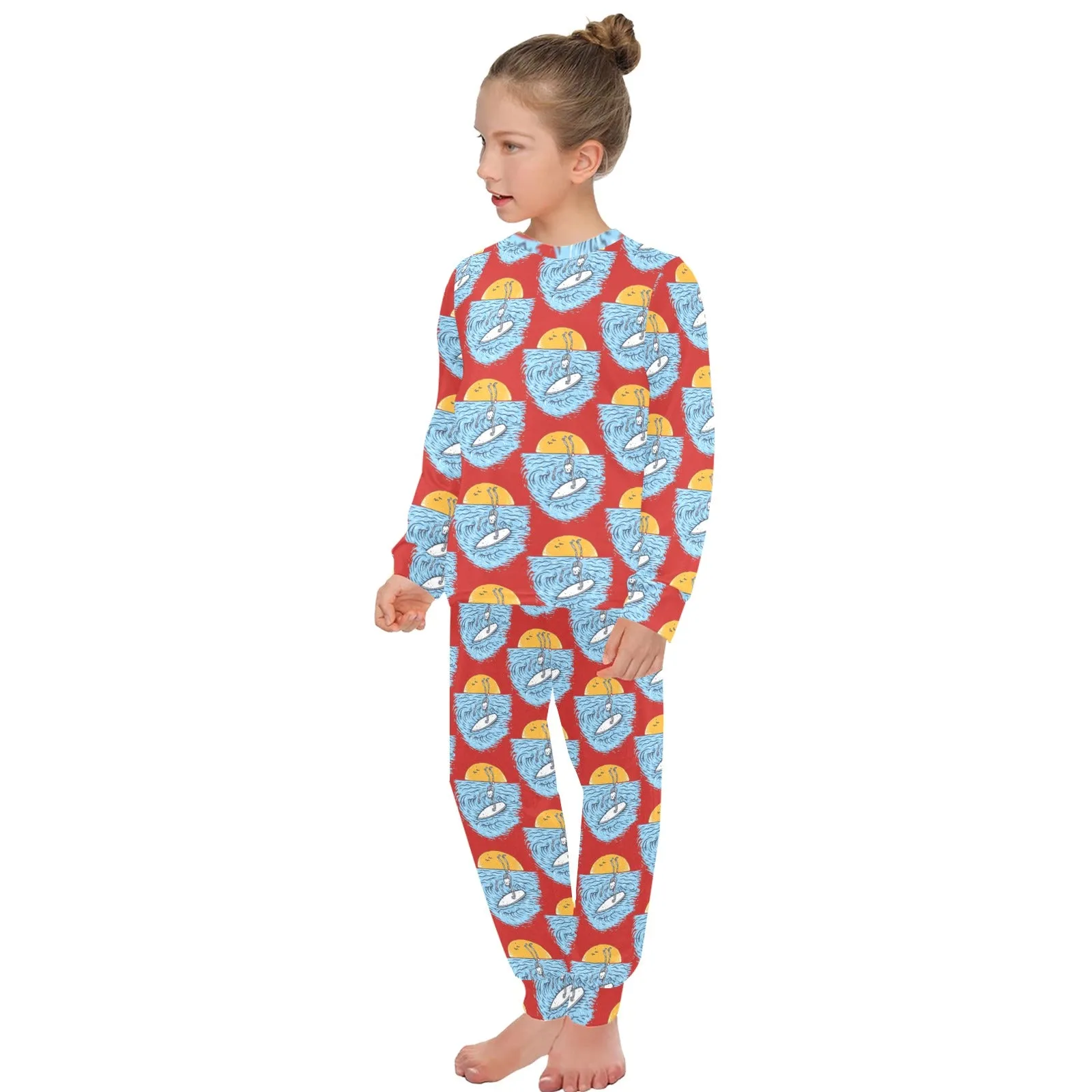 Big Girls' Crew Neck Long Pajama Set