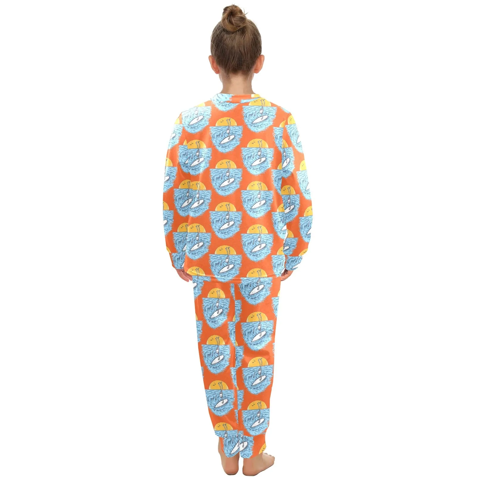 Big Girls' Crew Neck Long Pajama Set