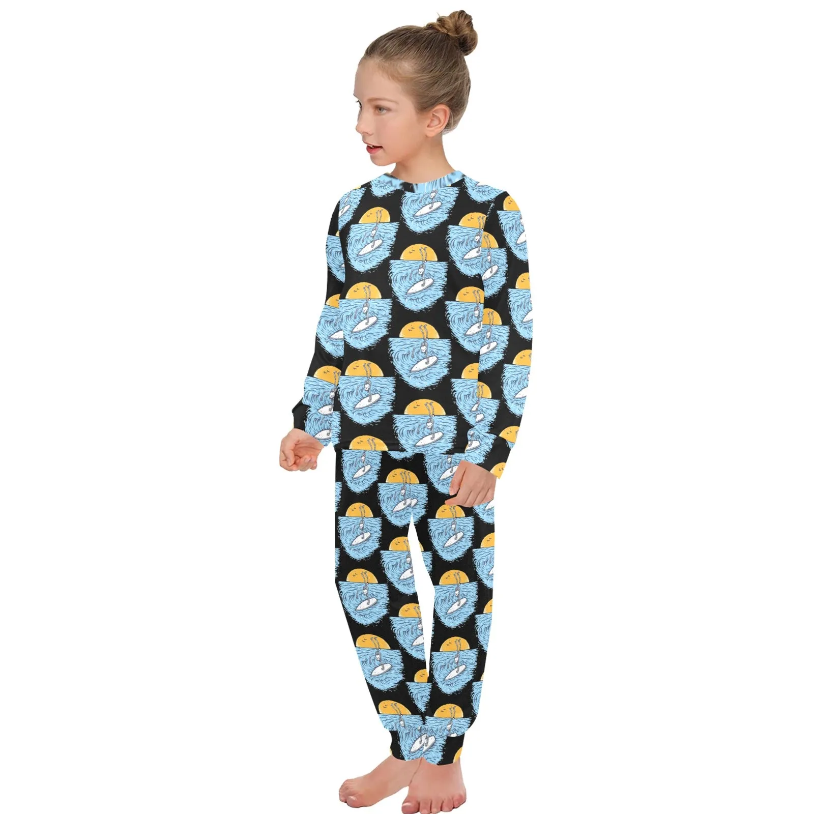 Big Girls' Crew Neck Long Pajama Set
