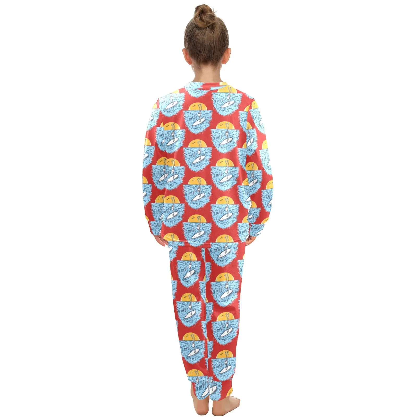 Big Girls' Crew Neck Long Pajama Set