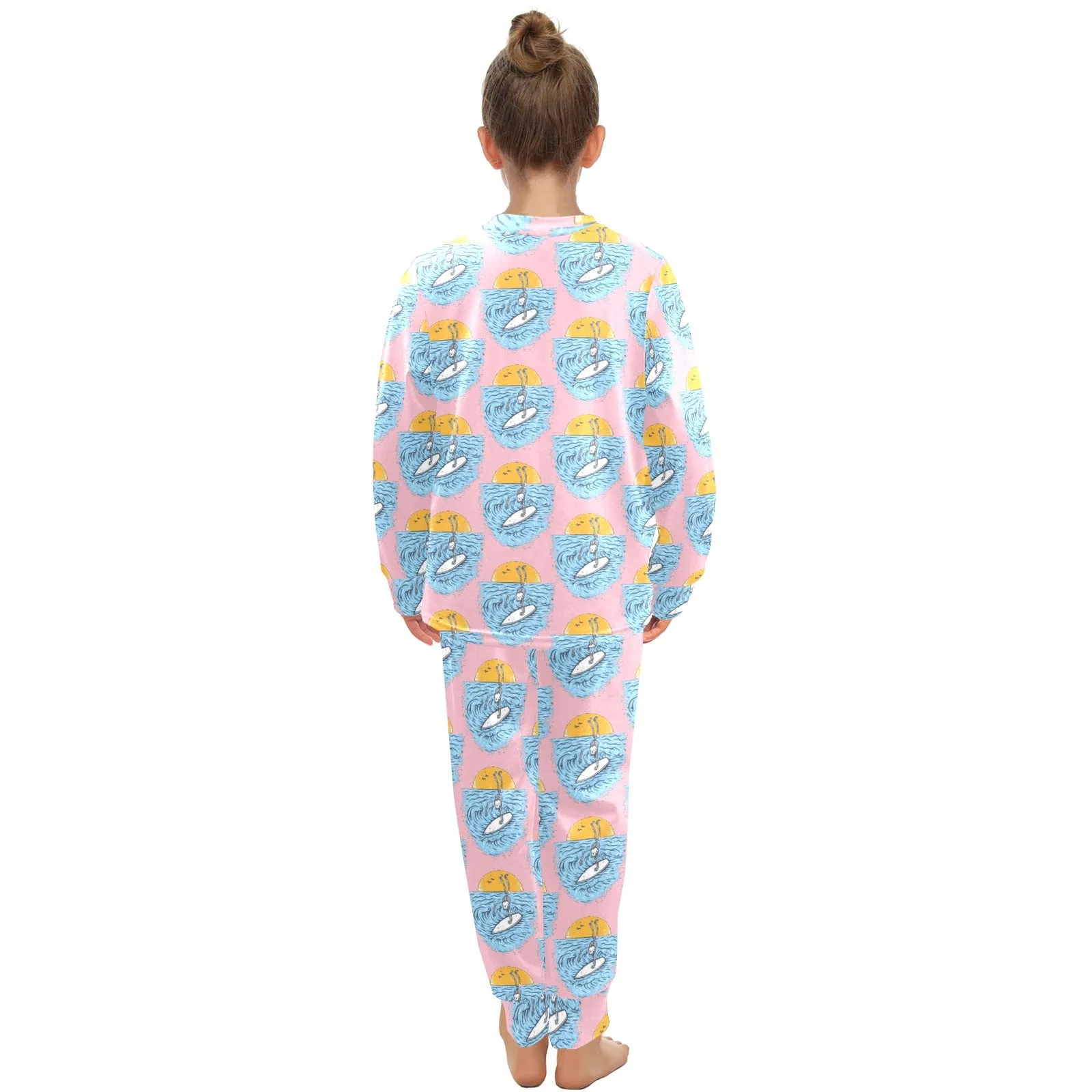 Big Girls' Crew Neck Long Pajama Set