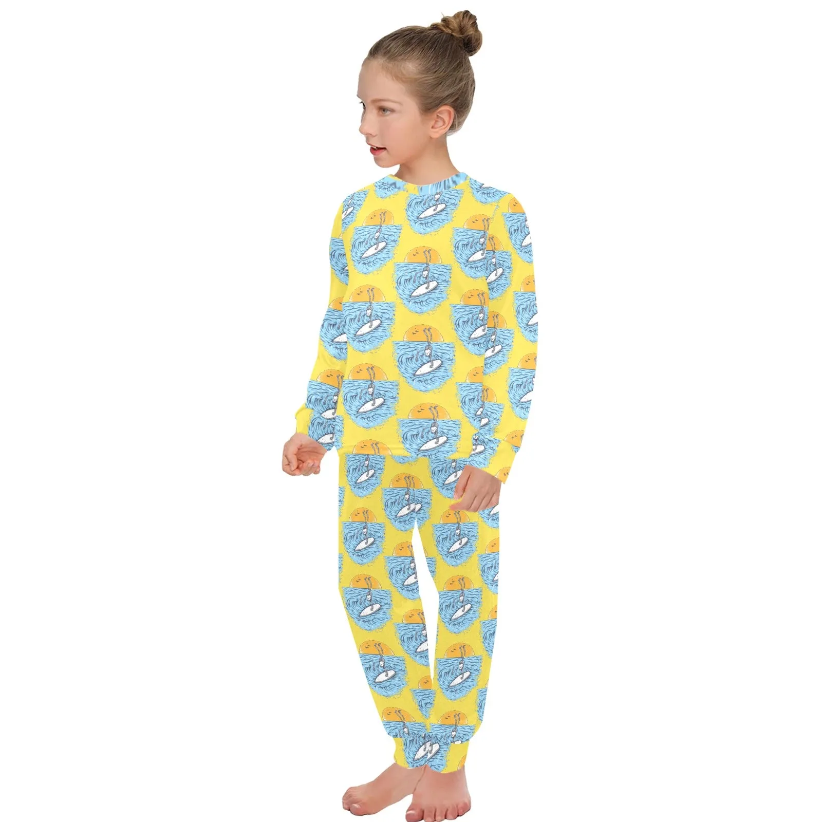 Big Girls' Crew Neck Long Pajama Set