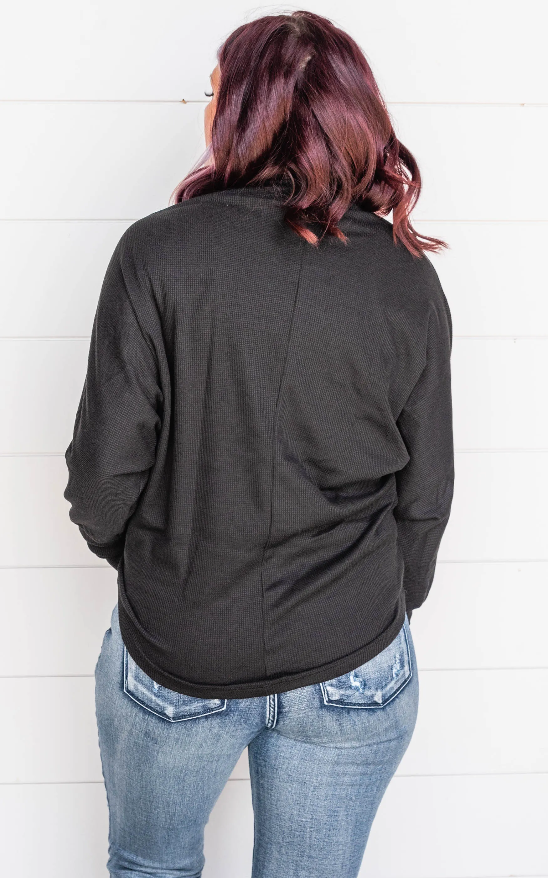 Black Dolman Knit Top - Final Sale