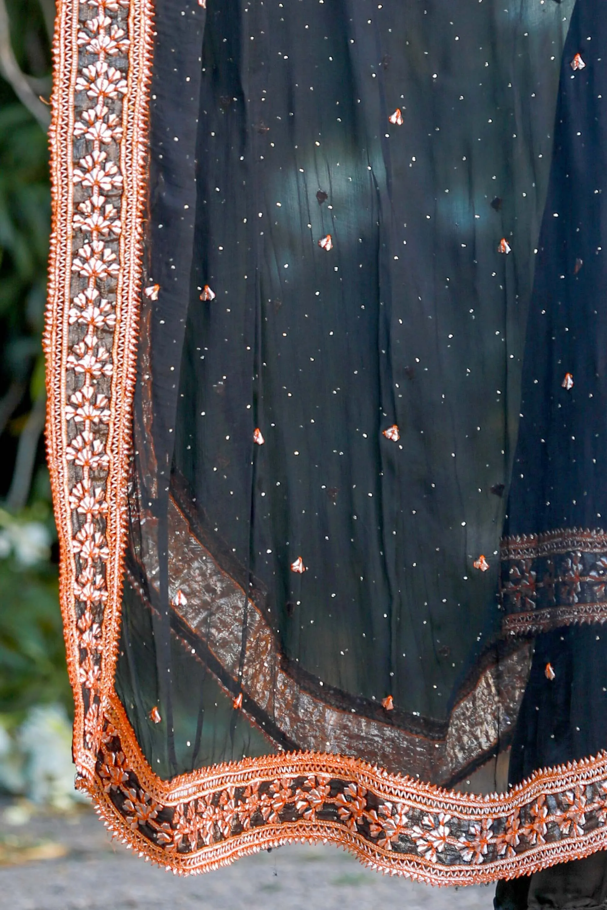 Black Gota Chiffon Salwar Kameez Suit