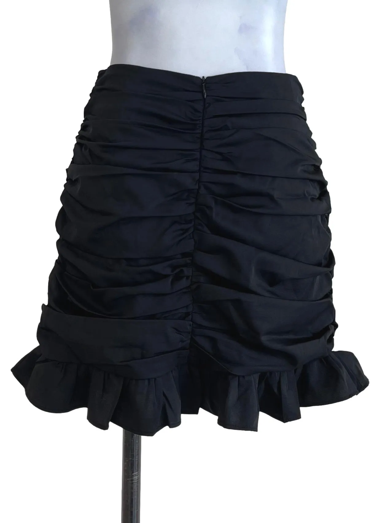 Black Plain Bubble Skirt