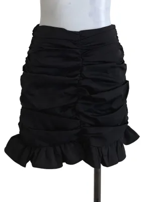Black Plain Bubble Skirt