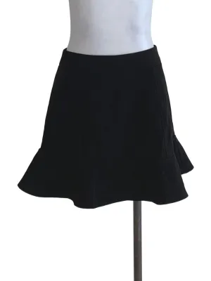 Black Plain Mini Skort