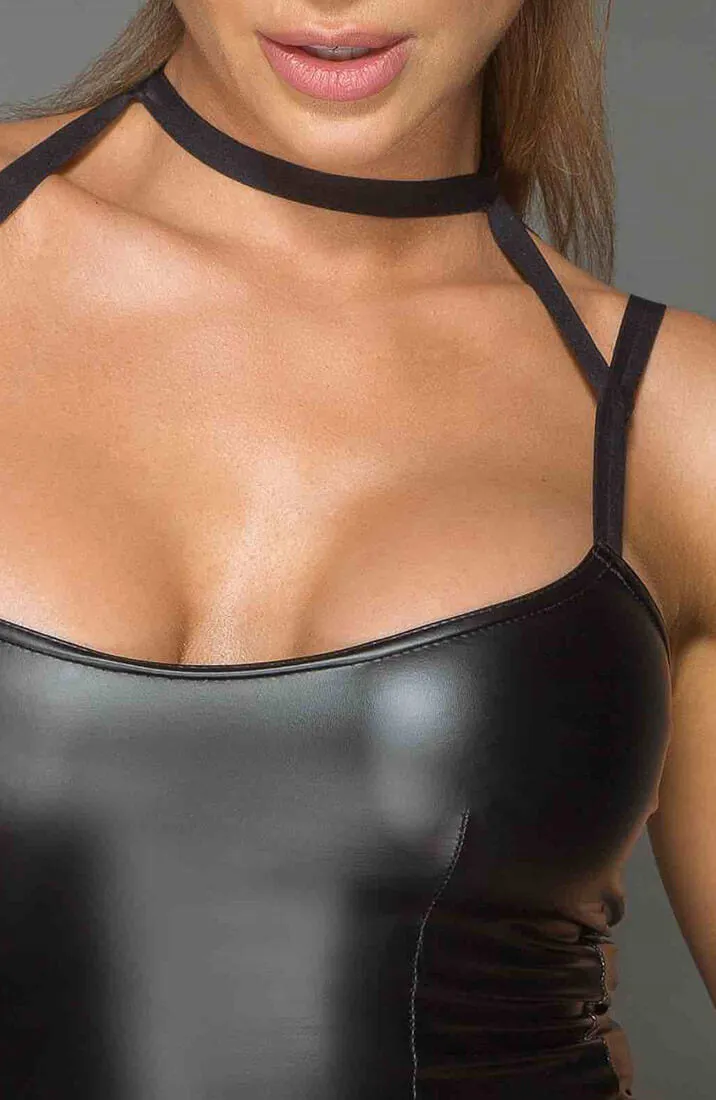Black wet look top - Intractable