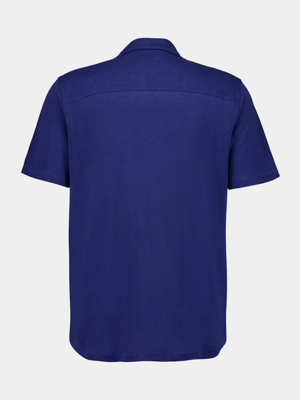 Blue Linen Short Sleeve Shirt