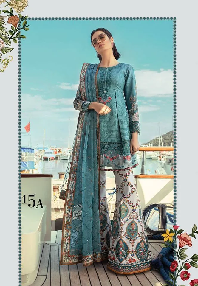 Blue Maria B. Summer 2019 Lawn-Cotton Suit
