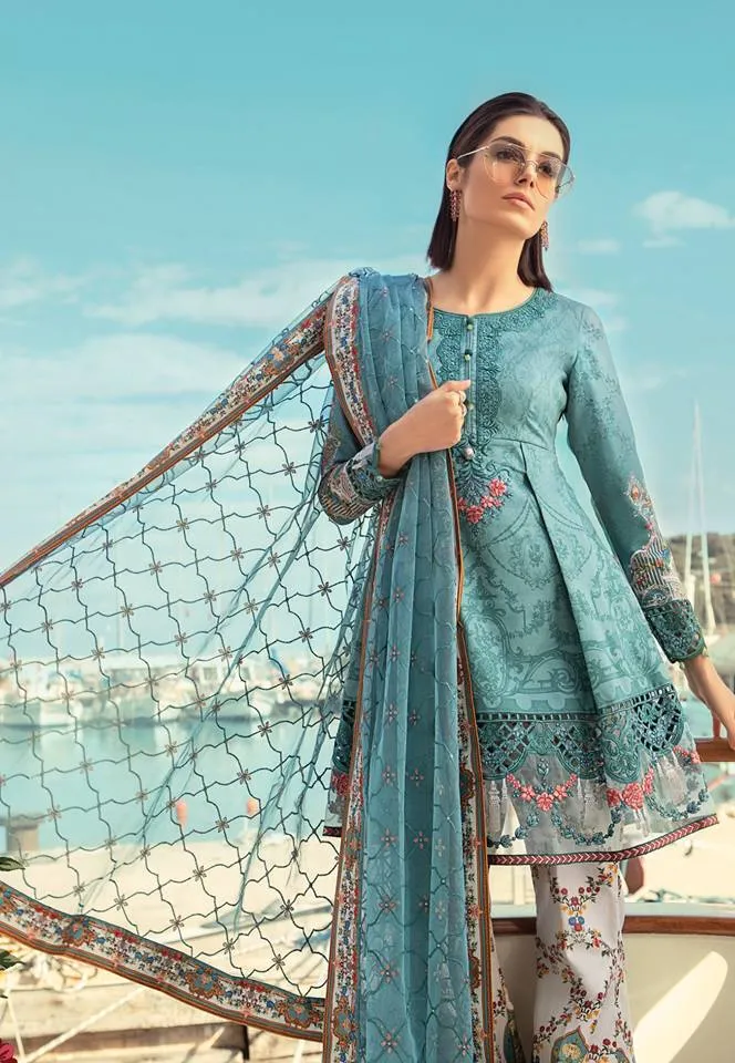 Blue Maria B. Summer 2019 Lawn-Cotton Suit