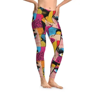 Bold Geometry Stretchy Leggings for Active Lifestyle & Everyday Comfort