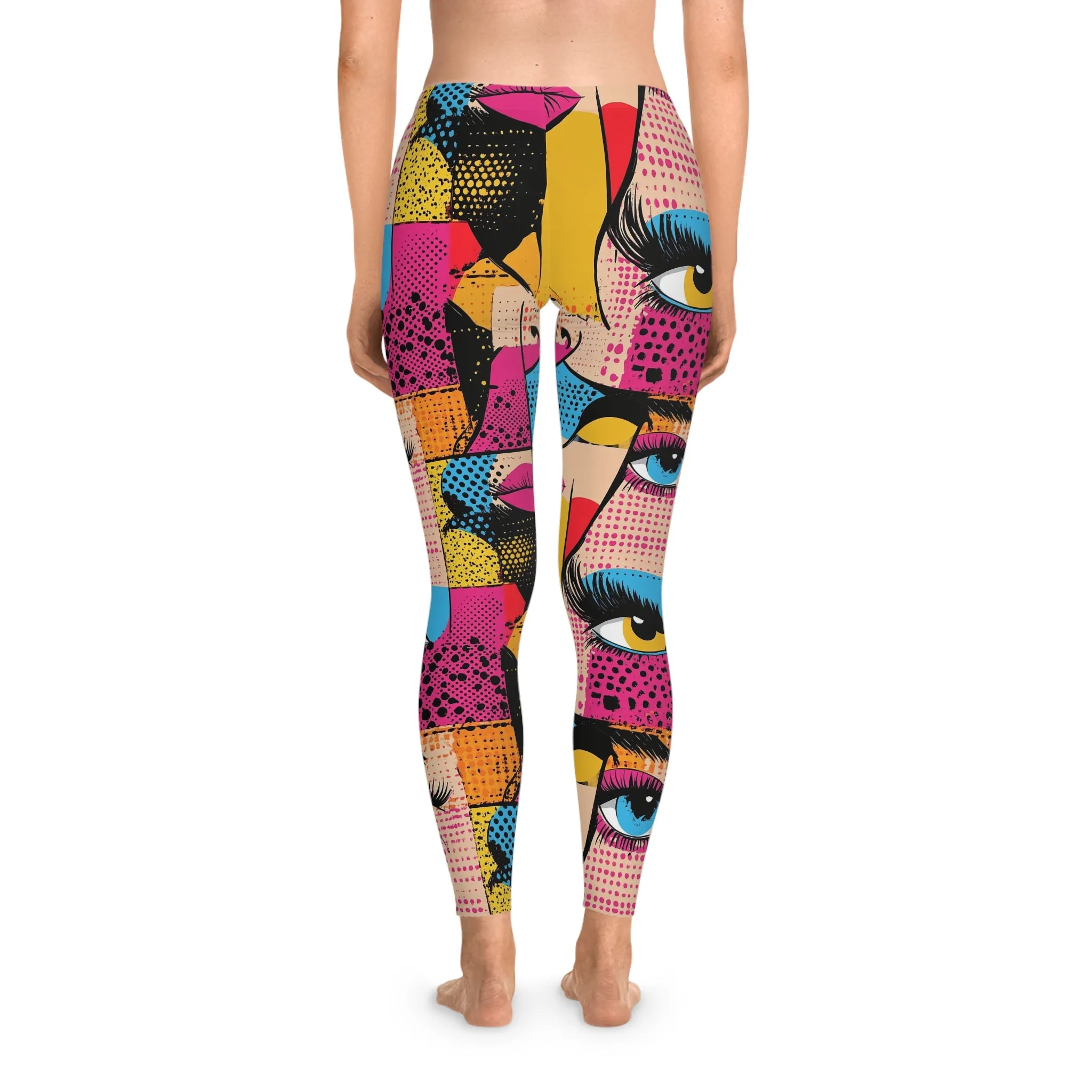 Bold Geometry Stretchy Leggings for Active Lifestyle & Everyday Comfort