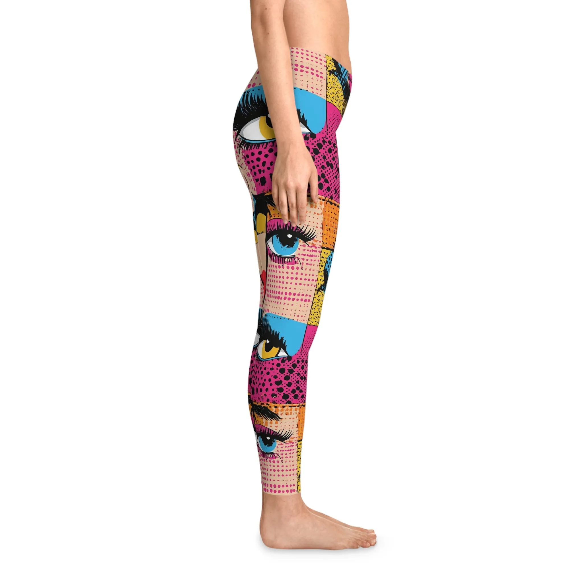 Bold Geometry Stretchy Leggings for Active Lifestyle & Everyday Comfort