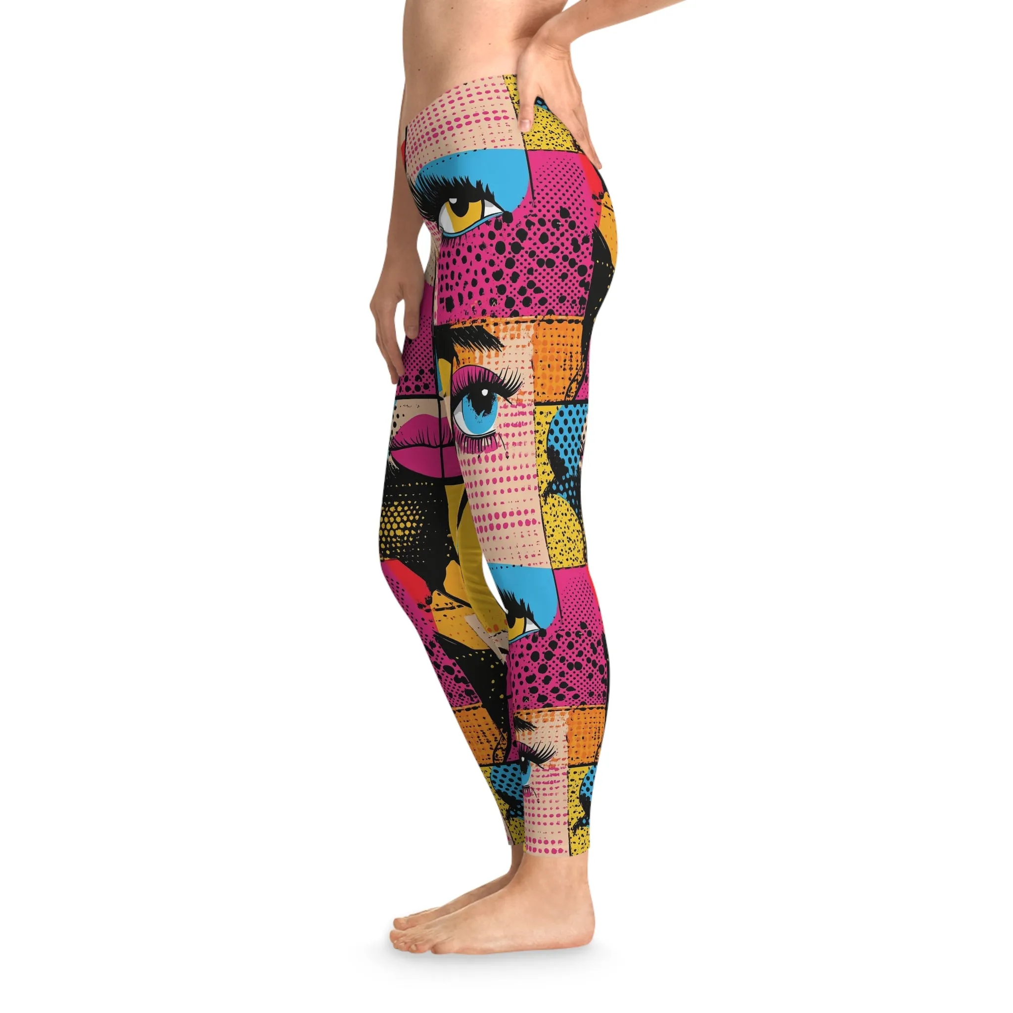 Bold Geometry Stretchy Leggings for Active Lifestyle & Everyday Comfort