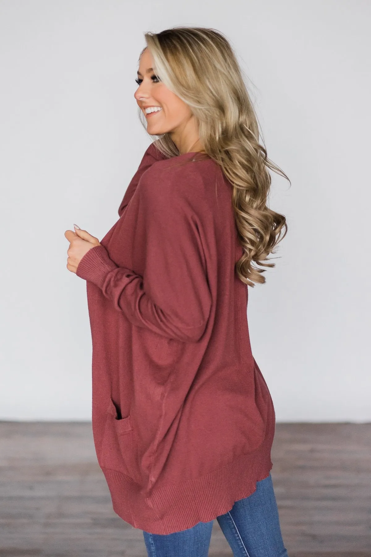 Burnt Sienna V-Back Cardigan