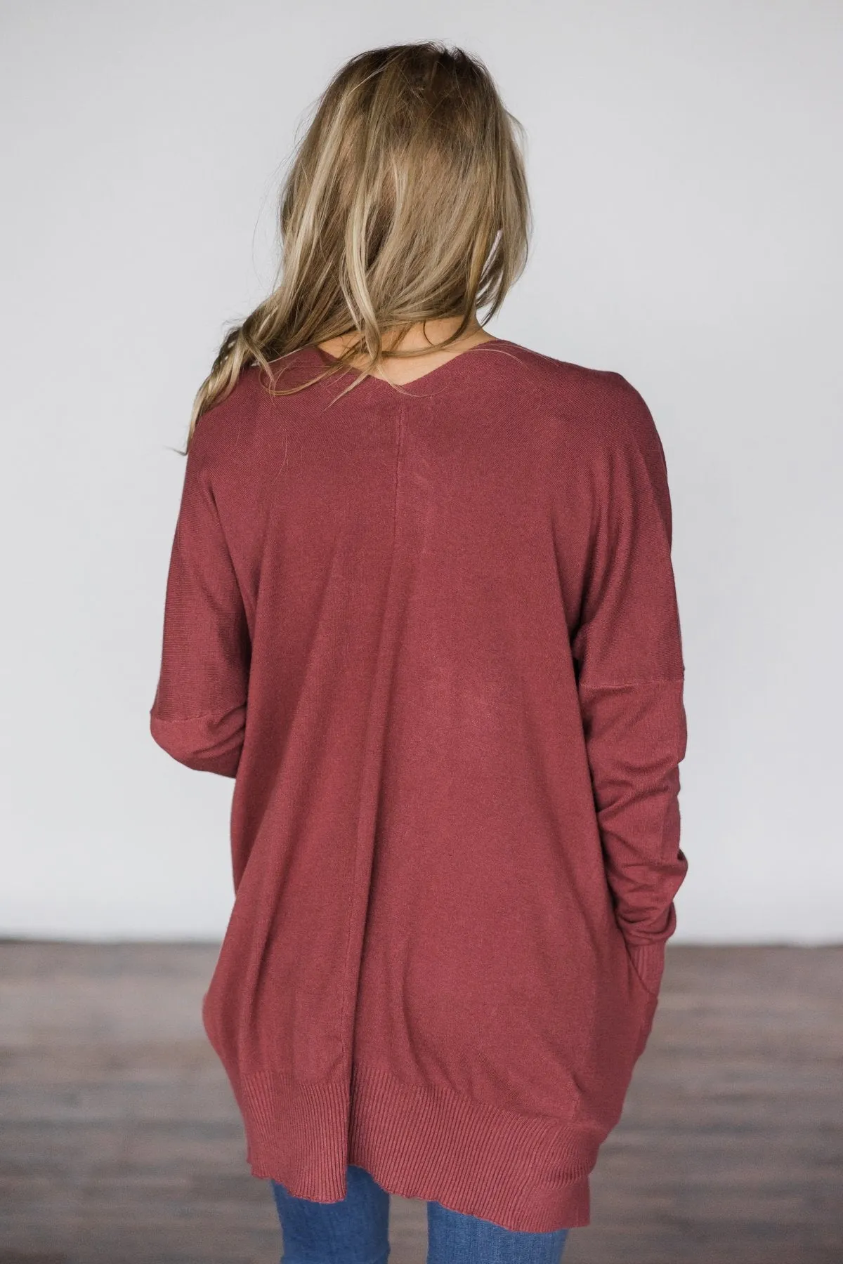 Burnt Sienna V-Back Cardigan