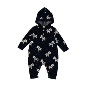 Cable Knit Baby Hooded Romper | Organic Cotton Cozy Toddler Sweaters