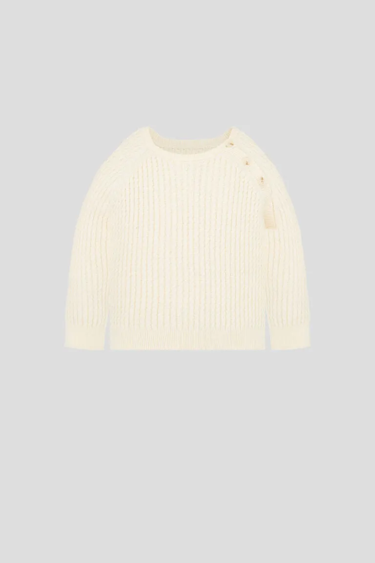 Cable Knit Sweater and Pant Set, Cream