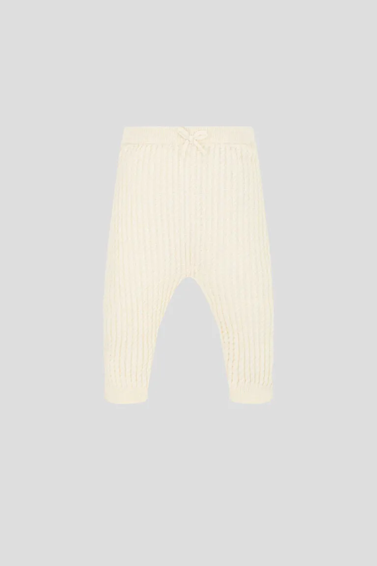 Cable Knit Sweater and Pant Set, Cream