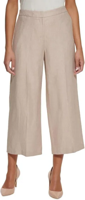 Calvin Klein Womens Petites Linen Knit Wide Leg Pants T22PE791