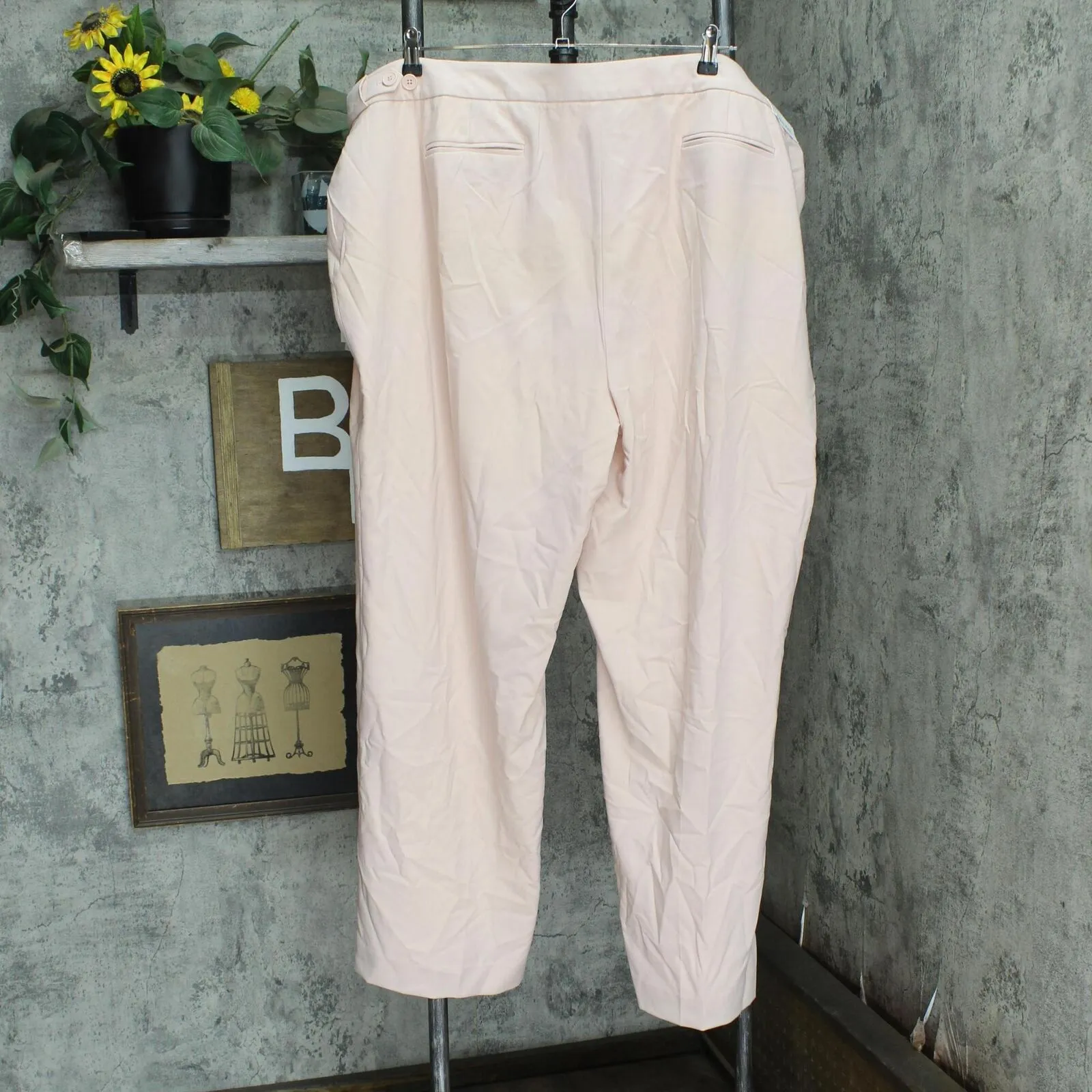Calvin Klein Womens Plus Size Mid-Rise Straight-Leg Pants Petal Pink 24W