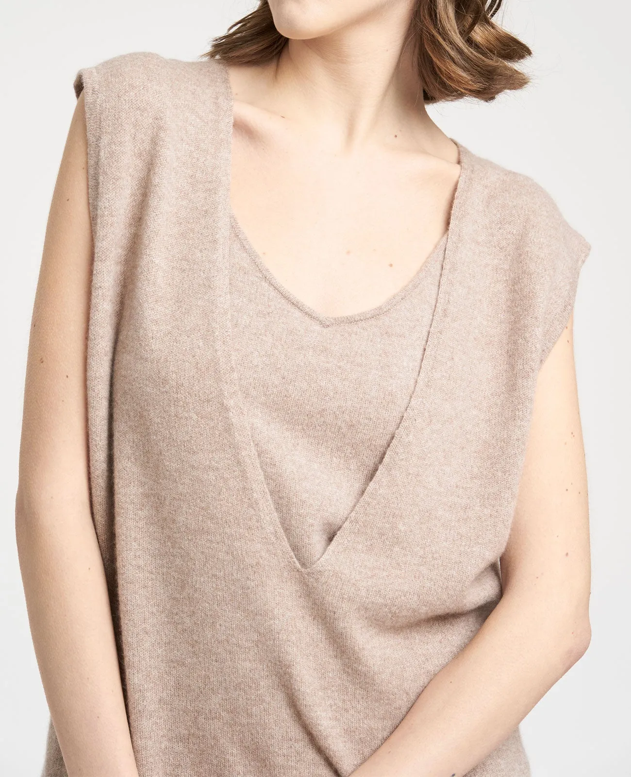 Cashmere Deep V-Neck Vest
