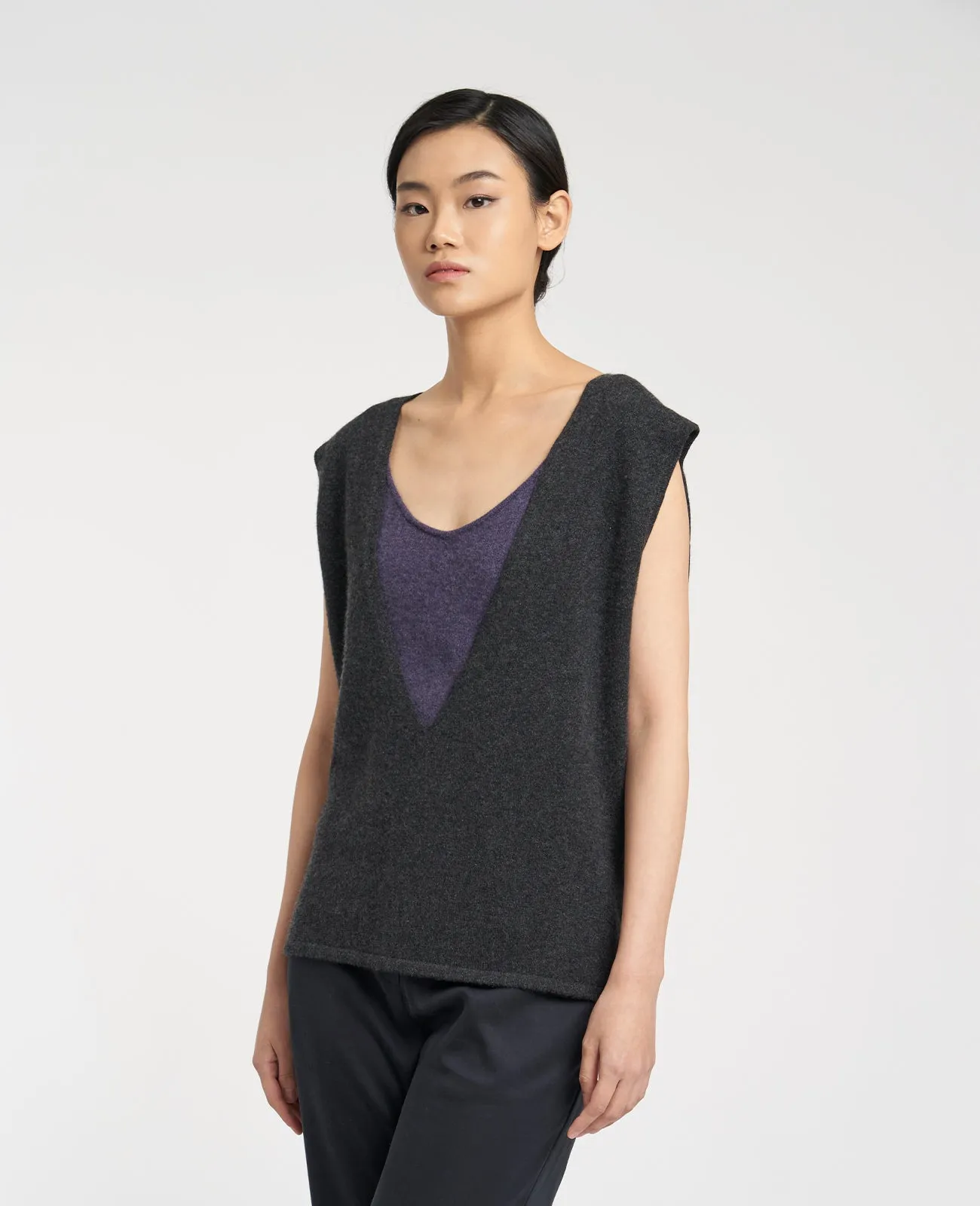 Cashmere Deep V-Neck Vest