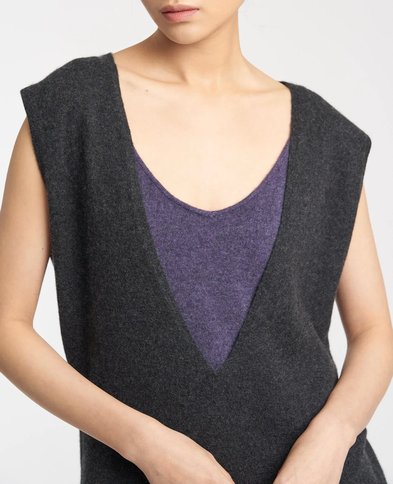 Cashmere Deep V-Neck Vest