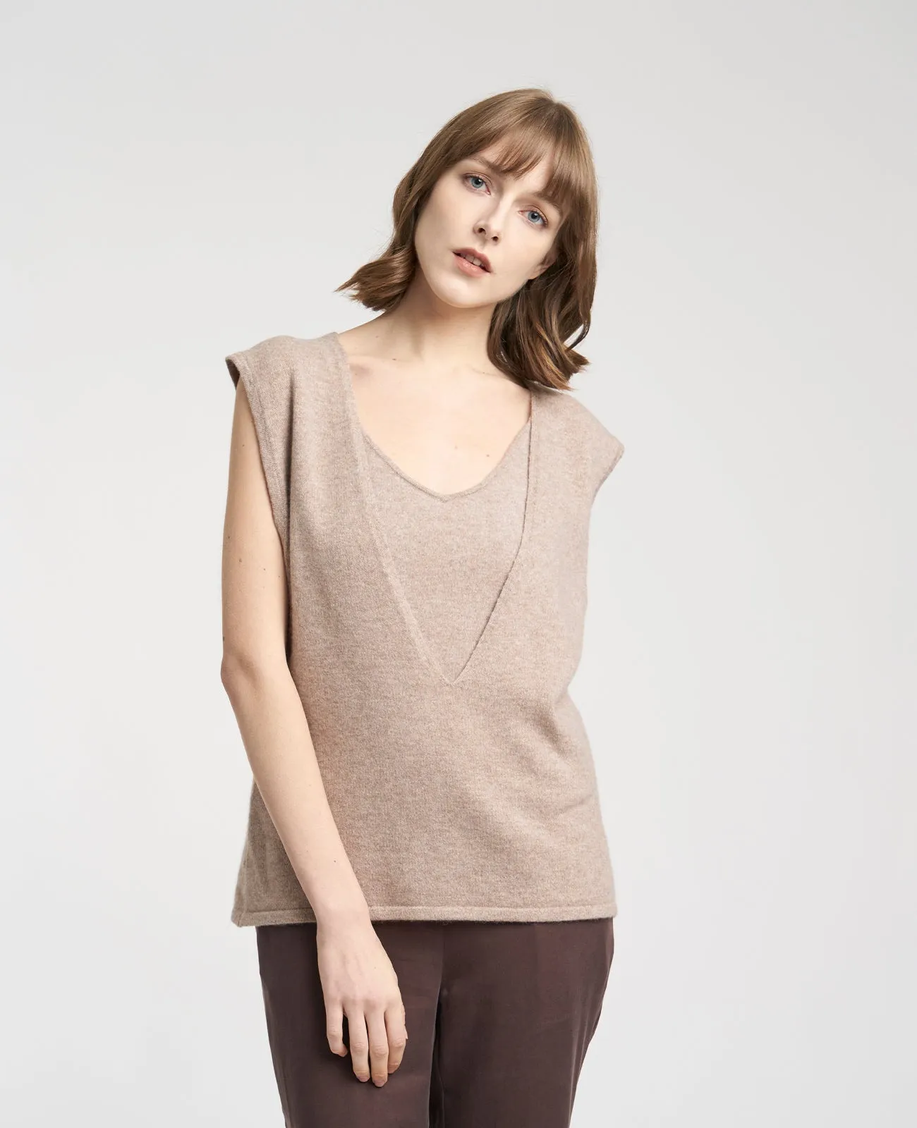 Cashmere Deep V-Neck Vest