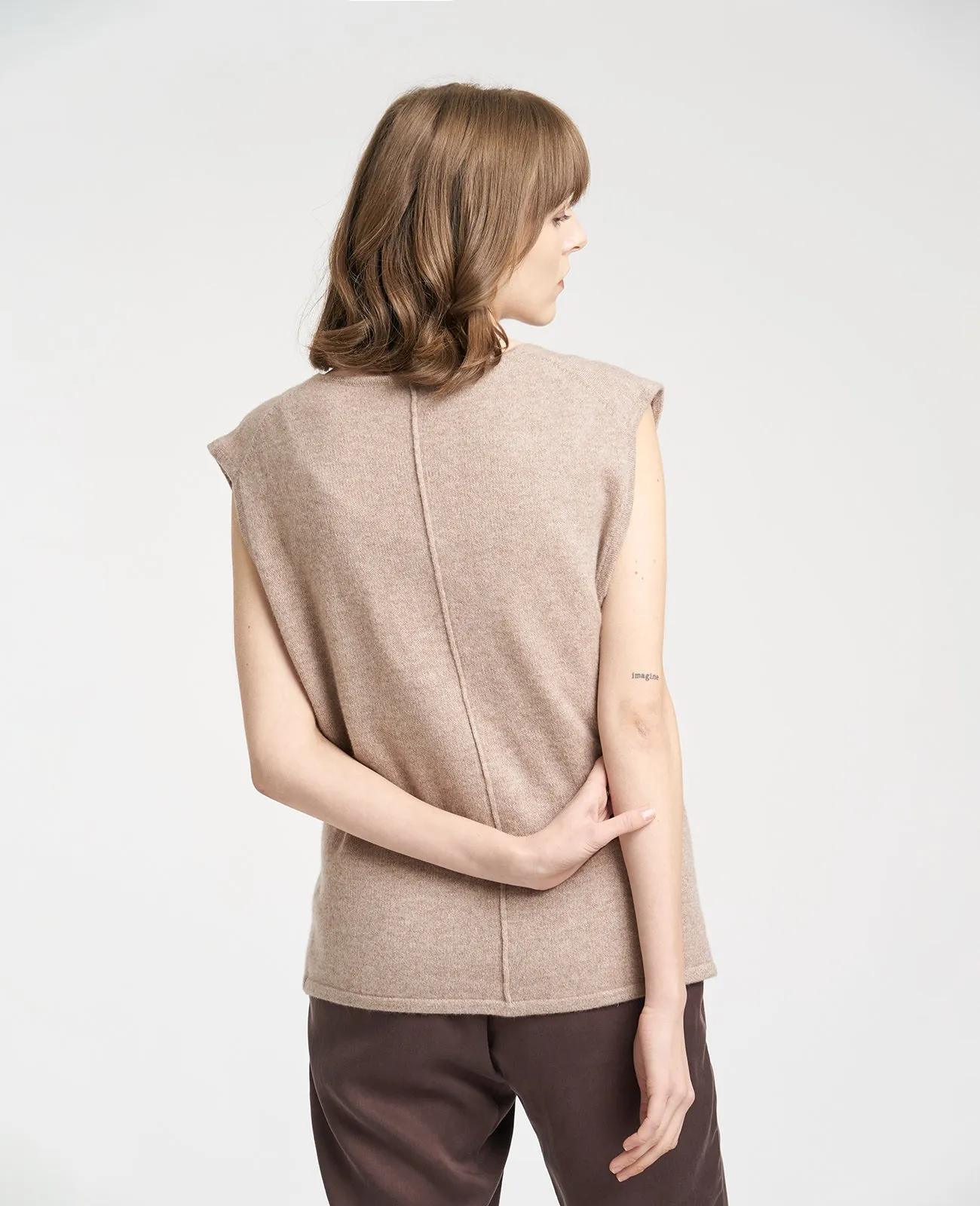 Cashmere Deep V-Neck Vest