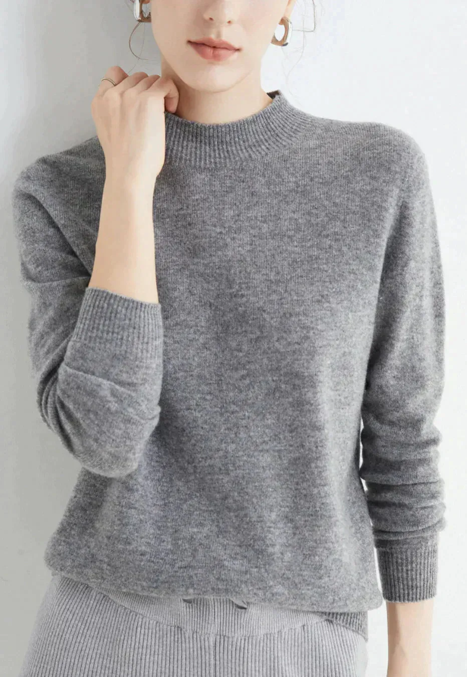 Cashmere High Neck Jumper for Women - Soft Cashmere Knit Sweater
